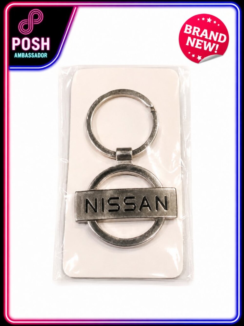 🔥 NEW Nissan Chrome Metal Key Ring Holder – Stylish Automotive Keychain